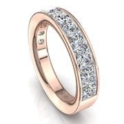 Demi-alliance 11 diamants princesses 2.20 carats or rose Laura